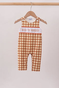Brown Made to Worship Embroidery Grid Jon Jon