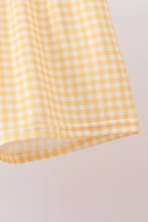 Blue Pumpkin Embroidery Gingham Shorts Set