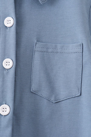 Blue Button Down Pocket Shirt
