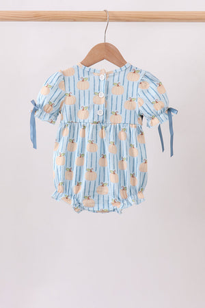 Blue Pumpkin Embroidery Ruffle Bubble