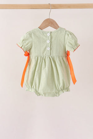 Green Pumpkin Smocked Ruffle Bubble