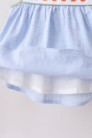 Blue Pumpkin Embroidery jacquard Ruffle Shorts Set
