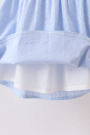Blue Pumpkin Embroidery jacquard Ruffle Dress
