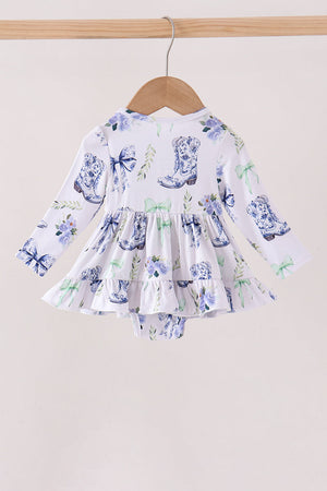 Blue Bow Boots Bubble