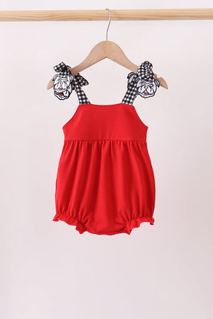 Red Georgia Go Dawgs Smocked Bubble