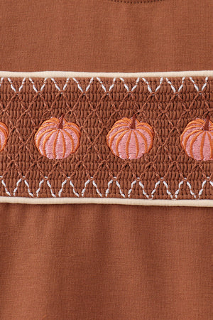 Brown Pumpkin Smocked Top