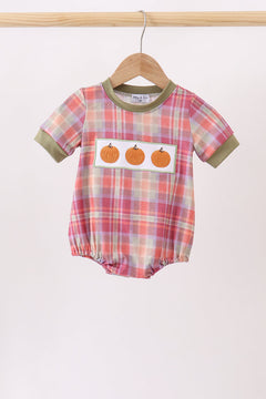 Camel Pumpkin Embroidery Plaid Bubble