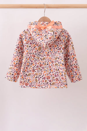 Floral Fleece Hoodie Jacket
