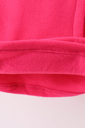 Magenta Fleece Bow Coat