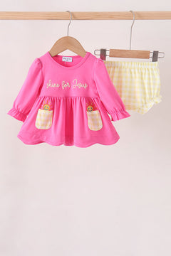 Pink shine for jesus embroidery bloomer set