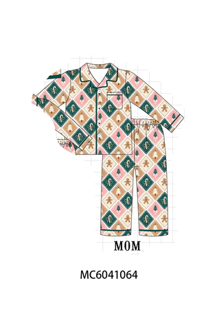 Green Gingerbread Bamboo Mom&me Pajama Set