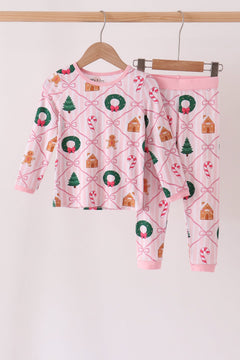 Pink Christmas Tree Bamboo Mom&me Pajama Set