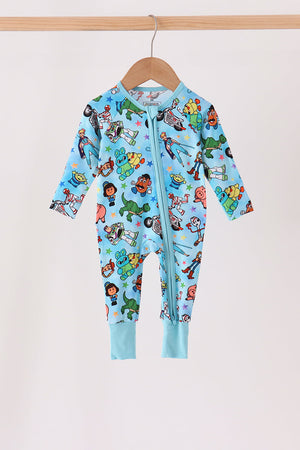 Blue toy story bamboo romper
