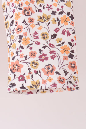 Orange Floral Bow Ruffle pants set