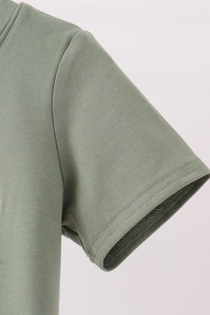 Green pumpkin french knot top