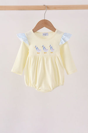 Beige goose embroidery ruffle bubble