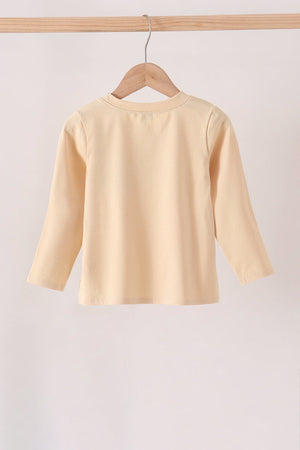 Khaki cross deer embroidery top