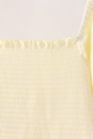 Cream smocked mom tiered dress