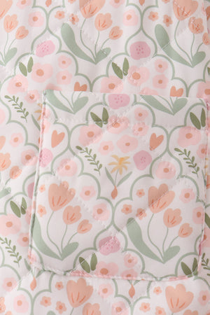 Sage floral ruffle jacket