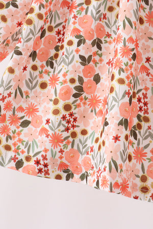 Green Floral Ruffle Pants Set