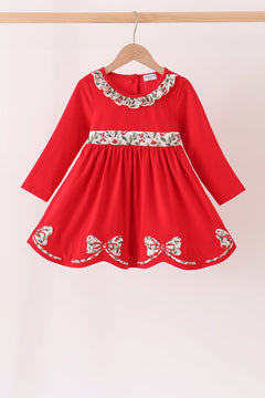 Red Bow Ruffle dress