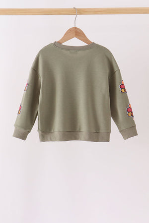 Green turkey sequin mom&me top