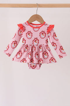 Pink santa claus bamboo ruffle bubble