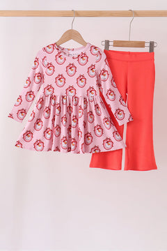 Pink santa claus bamboo pants set