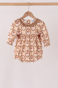 Brown goose pumpkin ruffle bubble