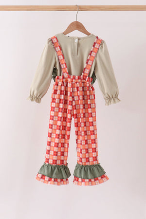 Green Pumpkin Embroidery 2cp jumpsuit set