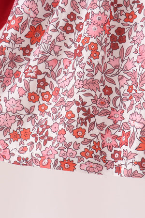 Maroon thankful floral leaves embroidey pants set