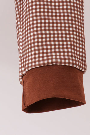 Brown Turkey Embroidery Pants Set