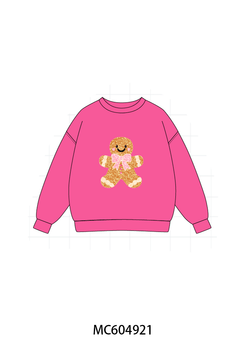 Pink Gingerbread Sequin Top