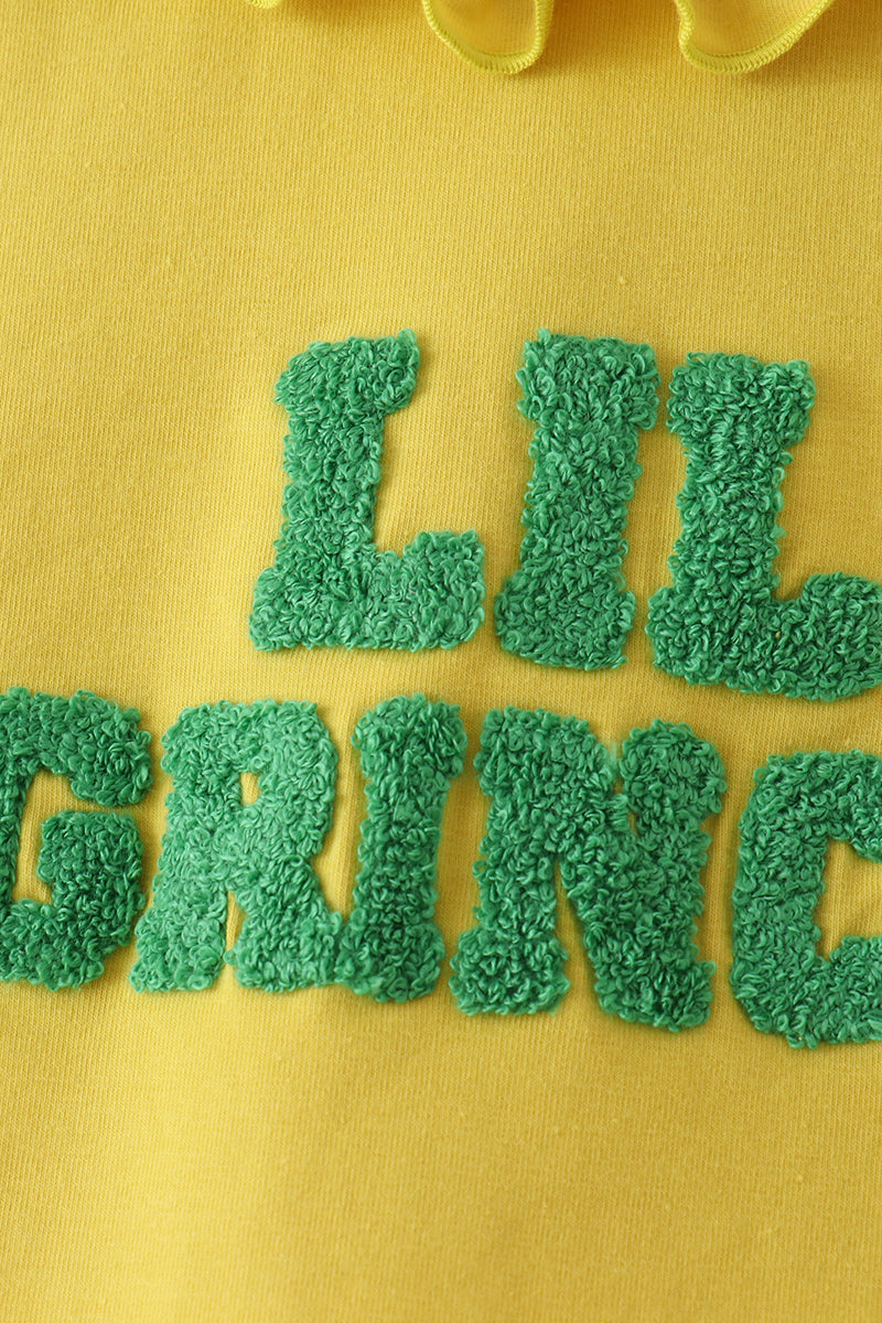 Green Grinch French Knot Ruffle Pants Set