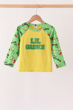 Green Grinch French Knot Top