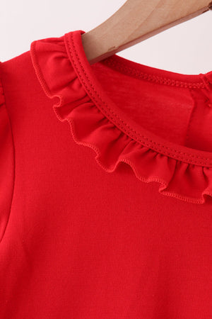 Red Candy Cane Sequin Ruffle Pants Set