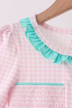 Pink Nutcracker Smocked Ruffle Pants Set
