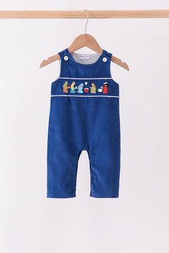 Blue corduroy Nativity Embroidery Jon Jon