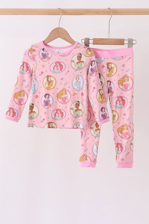 Pink Princess Bamboo Pajama Set