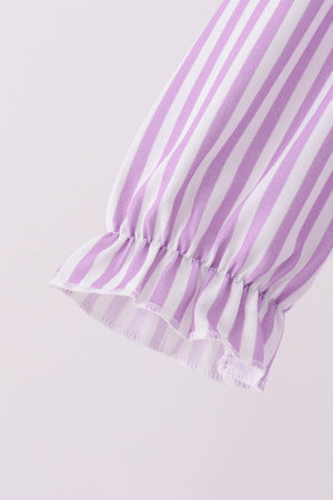 Purple Stripe Frozen Smocked Romper