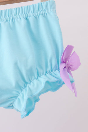 Purple Stripe Frozen Embroidery Bloomer Set