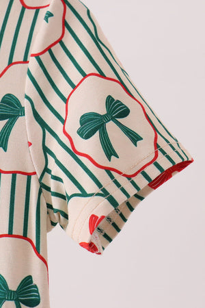 Green Christmas Bow Jumpsuit