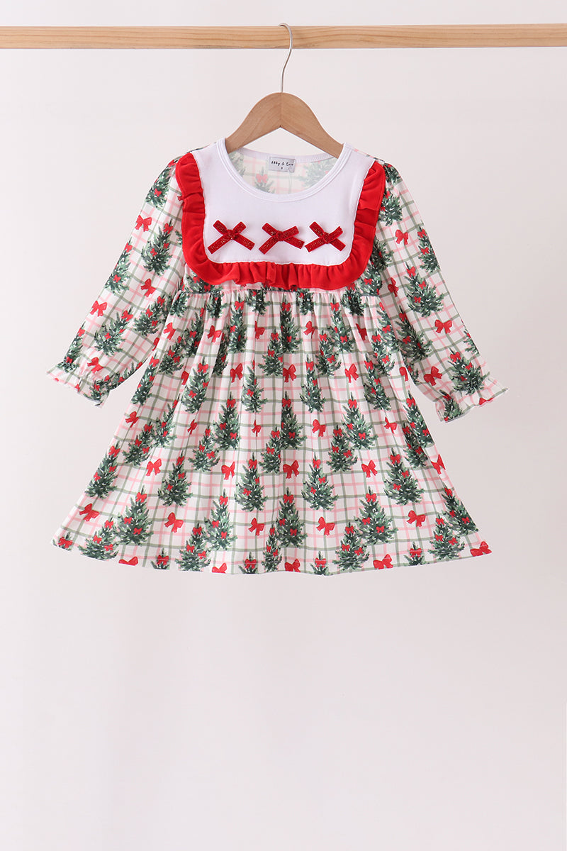 Red Velvet Ruffle Dress