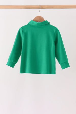 Green Reindeer French Knot Top