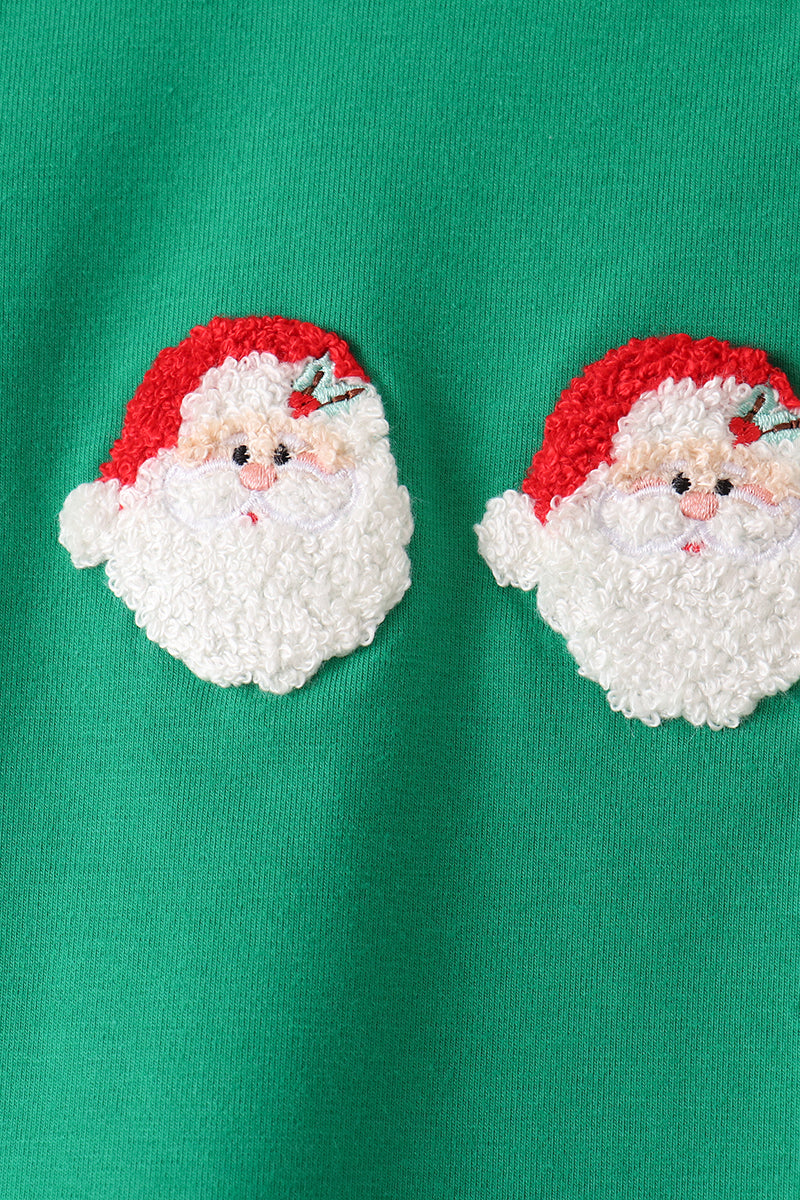 Green Santa French Knot Pants Set