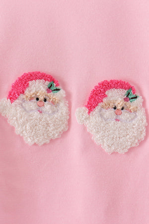Pink Santa French Knot Ruffle Skorts Set