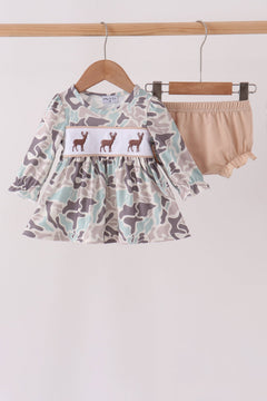Hunting Deer Embroidery Bloomer Set