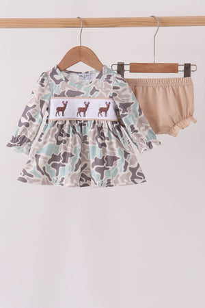 Hunting Deer Embroidery Bloomer Set
