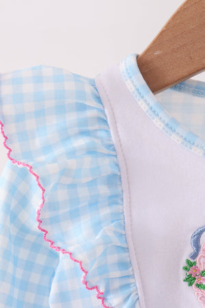 Blue Castle Embroidery Ruffle Bubble