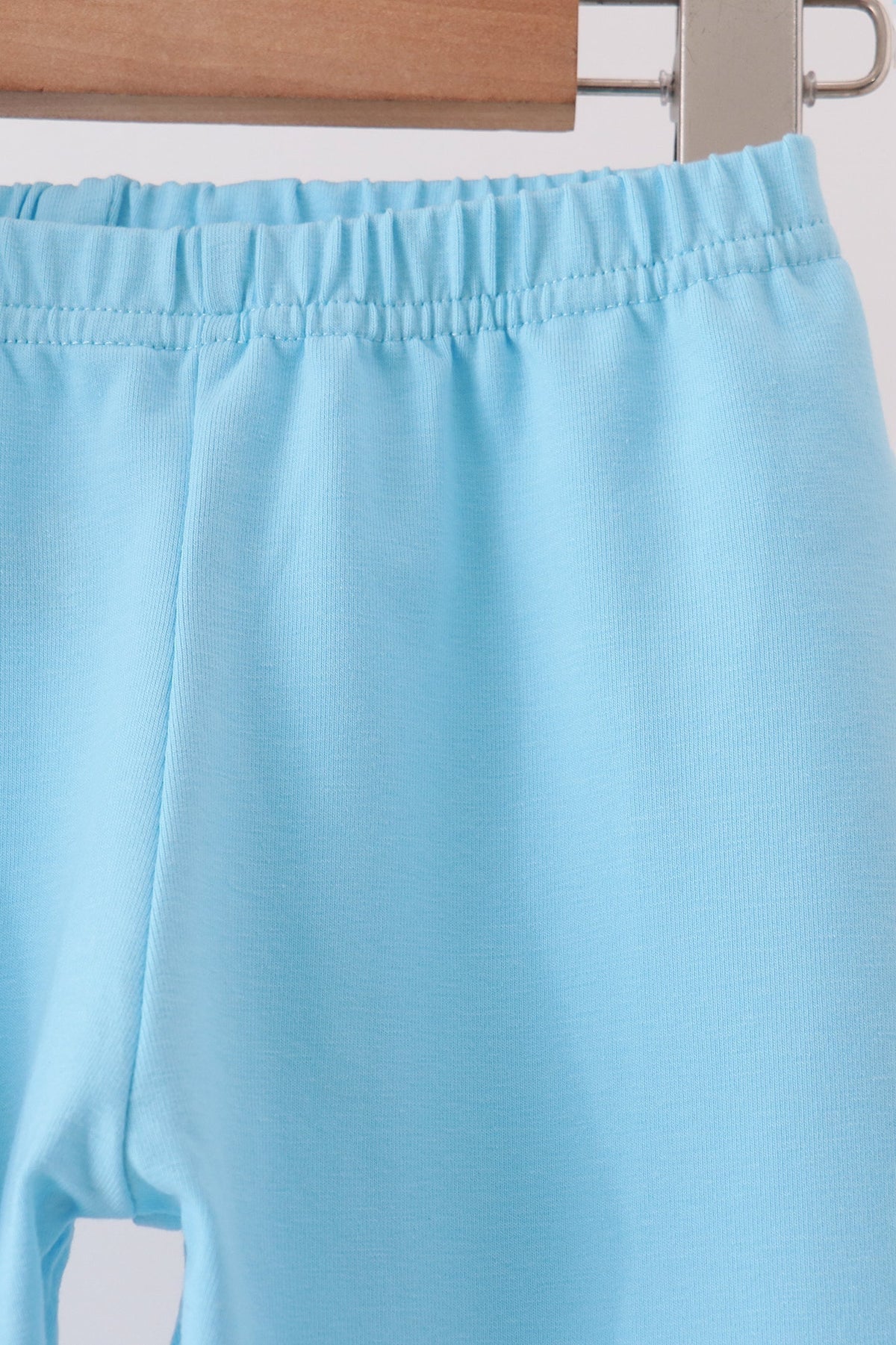 Blue Castle Embroidery Ruffle Pants Set